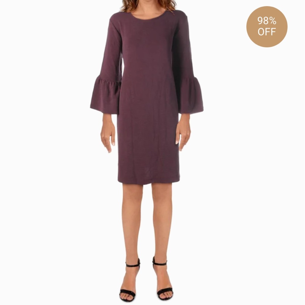 Nwt French connection purple bell sleeve dress